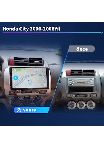 Honda City 2006-2008yıl Carplay 9inç 4/32gb Multimedya