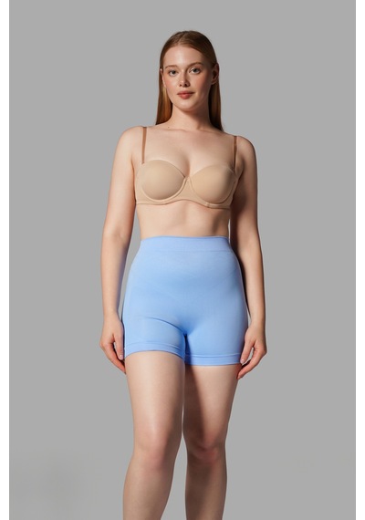 Push Up Seamless Dikişsiz Kalça Şekillendirici Kısa Paçalı Korse 2064 Mavi