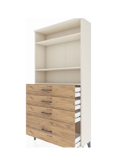 Arges Dolap 3 Raflı 4 Çekmeceli 88x30x182 Aytaşı-çam Aytaşı