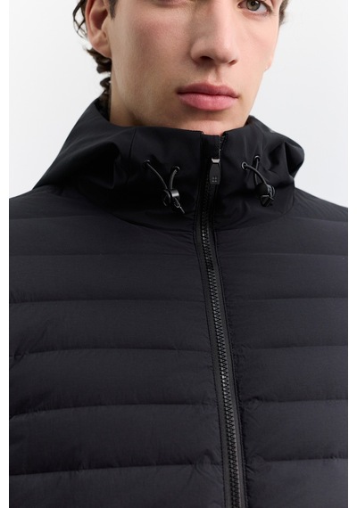 Avva Erkek Siyah Ördek Tüyü Kapüşonlu Yaka Su İtici Comfort Fit Mont A62y6187