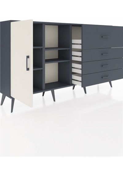 Arges Konsol 4 Raflı 4 Çekmeceli Tek Kapaklı 176x30x99 Antrasit-aytaşı/antrasit Aytası/antrasıt - Antrasıt Arges Konsol 4 Raflı 4 Çekmeceli Tek Kapaklı 176x30x99 Antrasit-aytaşı/antrasit Aytası/antrasıt - Antrasıt