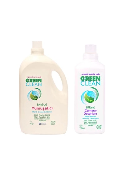 U Green Clean Organik Lavanta Yağlı Çamaşır Deterjanı 2750 ML + Lavanta Yağlı Yumuşatıcı 1 L