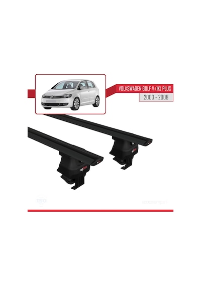 Volkswagen Golf V 1k Plus 2003-2008 Arası İle Uyumlu Ace-4 Ara Atkı Tavan Barı Siyah