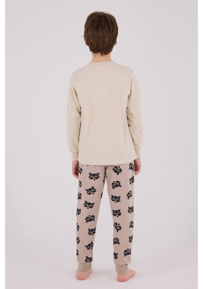 Rolypoly Erkek Çocuk Krem Pijama Takımı Rp3668-c-v2