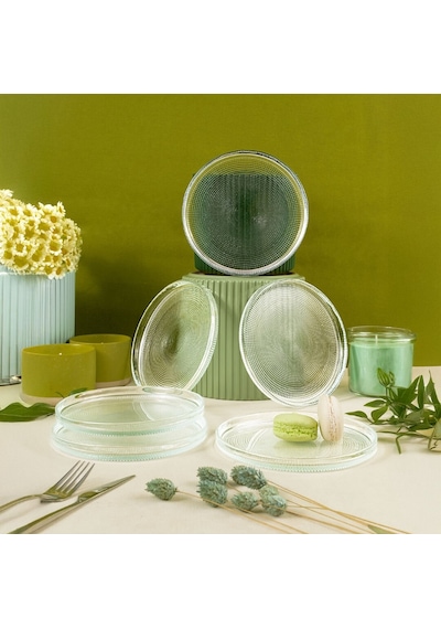 Fecra Loren 6'lı Pasta Tabağı Seti Natürel 16 Cm