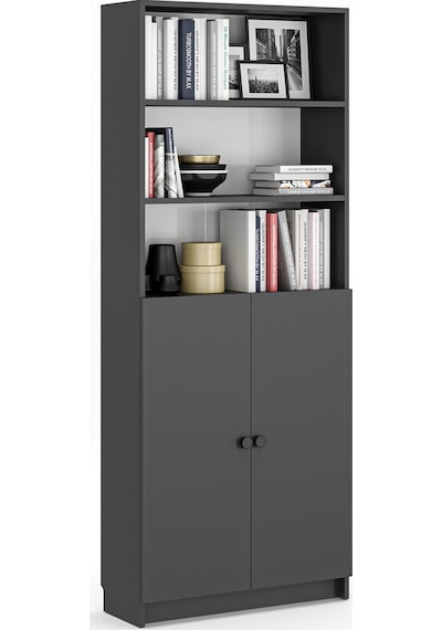 Bili Kitaplık 5 Raflı 2 Kapaklı Çok Amaçlı Ofis Salon Kitap Dosya Rafı Antrasit Antrasit Bili Kitaplık 5 Raflı 2 Kapaklı Çok Amaçlı Ofis Salon Kitap Dosya Rafı Antrasit Antrasit
