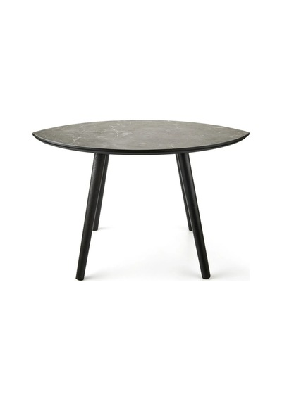 Mermer Desenli Oval Model Sehpa Siyah 70x47x42 Cm Atlantik Çam