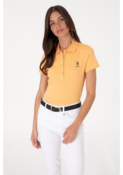 U.S. Polo Assn. Kadın Turuncu Basic Polo Yaka Tişört 50300896-VR202