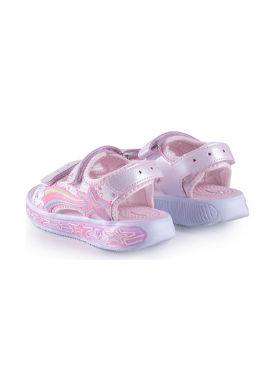 Yıldız Desenli Kız Çocuk Işıklı Sandalet 26y210 Pembe