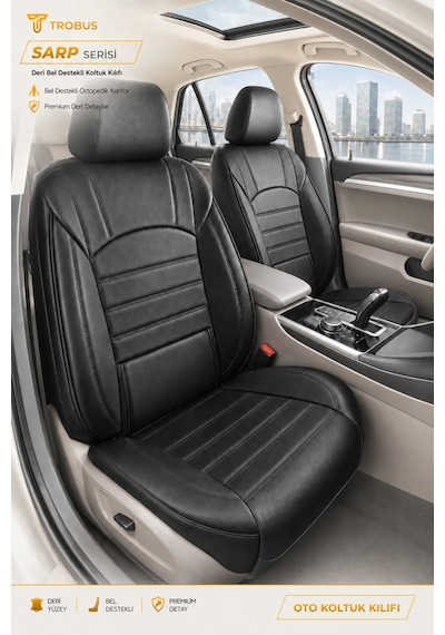 Hyundai Accent Admira Uyumlu Sarp Serisi Siyah Oto Koltuk Kılıfı