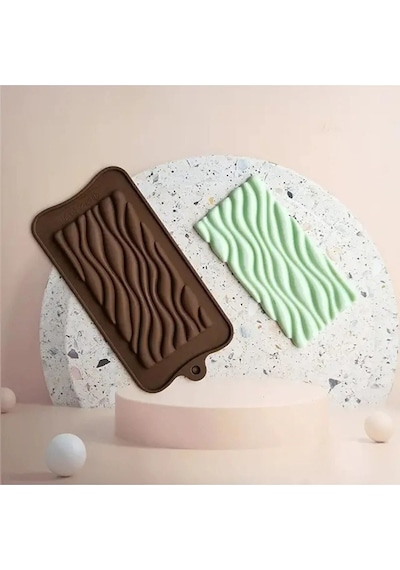 Silikon Dalga Desenli Tablet Çikolata Kek Kalıbı Goldcakes