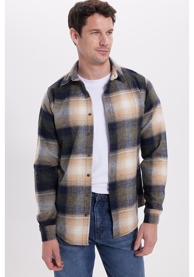 Tudors Erkek Slim Fit Dar Kesim Kareli Kışlık Oduncu Gömlek-42198 Lacivert Tudors Erkek Slim Fit Dar Kesim Kareli Kışlık Oduncu Gömlek-42198 Lacivert