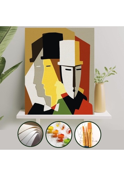 Sayılarla Boyama Tuval Seti 40X50 Cm - Üç Adam
