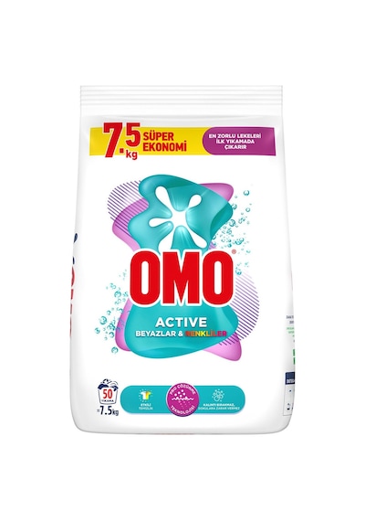 Omo Active Beyazlar Renkliler için Toz Deterjanı 7500 G