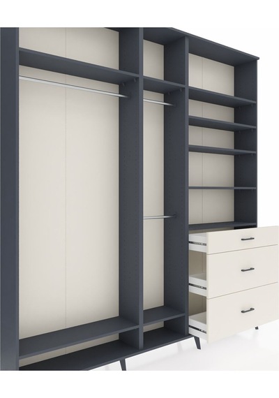Arges Dolap 9 Raflı 3 Çekmeceli 3 Askılı 220x30x243 Antrasit-antrasit/aytaşı Antrasıt/aytası Arges Dolap 9 Raflı 3 Çekmeceli 3 Askılı 220x30x243 Antrasit-antrasit/aytaşı Antrasıt/aytası