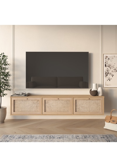 Robin Home Arizona Tv Ünitesi Sehpası Duvara Monte 3 Ahşap Jüt Kapaklı 180cm Sepet-jüt Kahverengi Robin Home Arizona Tv Ünitesi Sehpası Duvara Monte 3 Ahşap Jüt Kapaklı 180cm Sepet-jüt Kahverengi