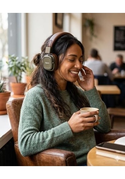 Clasic H10 Kafaüstü Wireless Bluetooth Kulaküstü Büyük Klasik Üst Kalite Kablosuz Kulaklık 120 Saat Bekleme 8 Saat Aktif Müzik 5.4 Version Bluetooth Koyu Kahve 50 x 22