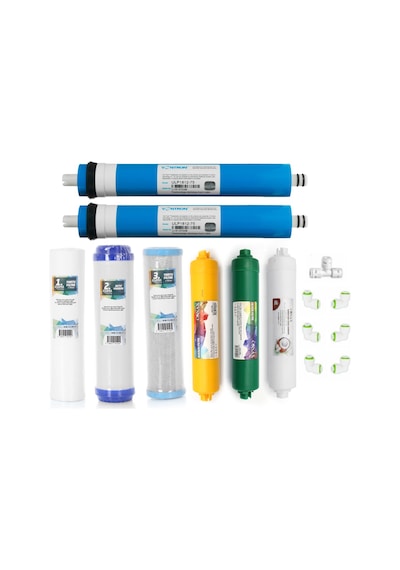 Açık Kasa Su Arıtma Cihazı Filtresi 8 Li Set Çift Membranlı