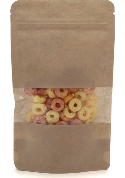 Pencereli Kraft Kilitli Doypack Ambalaj 16 X 27 + 4 Cm. 500 Gr. -1000 Adet