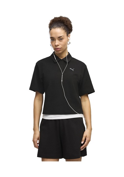 Puma Class Polo Kadın Siyah Günlük Stil Polo Yaka T-shirt 69401401