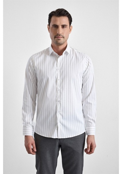 Süvari Lacivert Slim Klasik Yaka Casual Gömlek Gm1008400365-m09