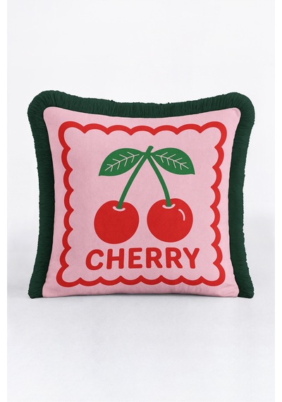 Cherry Temalı Pop Art Retro Saçaklı Yastık Kılıfı-meyve Figürlü Bohem Pembe Püsküllü Kırlent Kılıfı Serin Esinti Halo Cherry Temalı Pop Art Retro Saçaklı Yastık Kılıfı-meyve Figürlü Bohem Pembe Püsküllü Kırlent Kılıfı Serin Esinti Halo