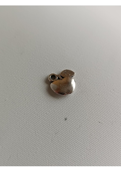 Elma Metal Çinko Alaşım Kolye Ucu 11x2mm 10 Adet Gri Çok REnkli