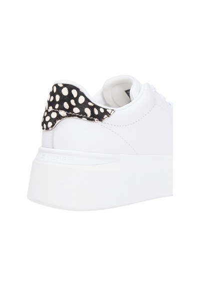 Tommy Hilfiger Th Kadın Beyaz Hayvan Desenli Platform Spor Ayakkabı-12221 Beyaz
