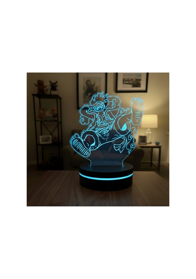 Luffy Gear 5 , One Piece - 3 Boyutlu 16 Renk Dekoratif Gece Lambası 3d