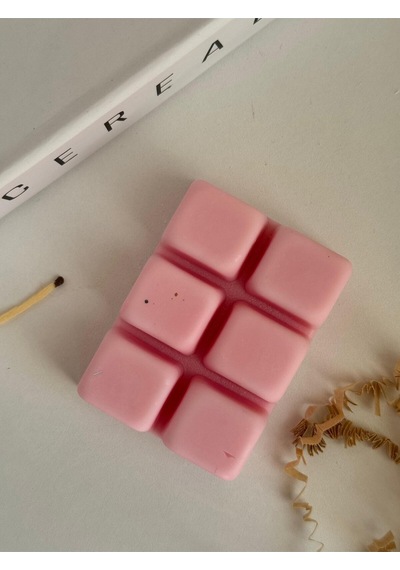 2 Adet Kare Buz Modeli Yoğun Vanilya Kokulu Doğal Soya Buhurdanlık Mumu Pembe