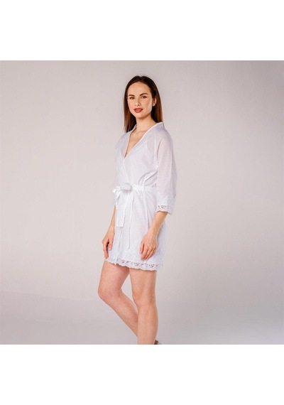Miespiga Pearl Dantelli Kadın Bride Gelin Sabahlığı Beyaz