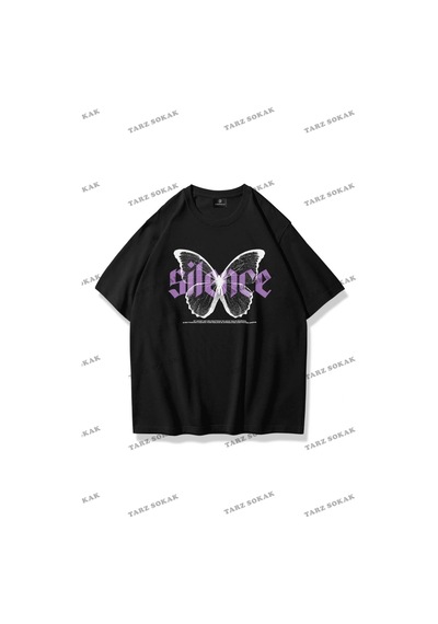 Startmore Unisex Silence Butterfly Tshirt Siyah Siyah