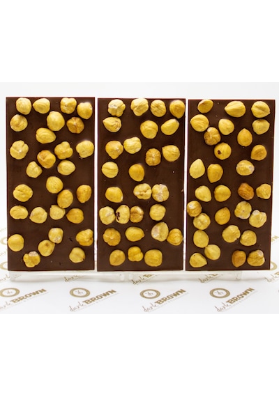 Dark Brown Fındıklı Sütlü Tablet Çikolata El Yapımı Gerçek Bar Çikolata 3 x 100 G