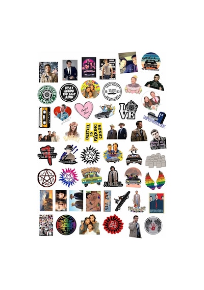 Supernatural Dizisi Seri 1 Macbook Notebook Tablet Telefon Ajanda Laptop Defter Sticker Seti Diğer