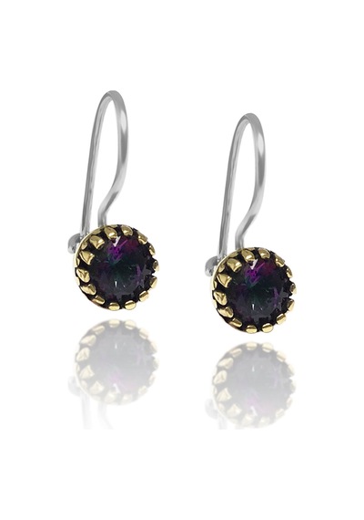 Mistik Topaz Taşlı Otantik Bayan Gümüş Küpe N11.71415