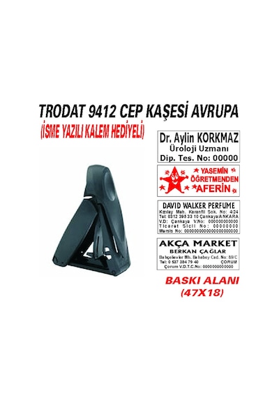 Trodat 9412 Cep - Firma - Ofis - Şirket - Doktor - Avukat Kaşesi N11.2938