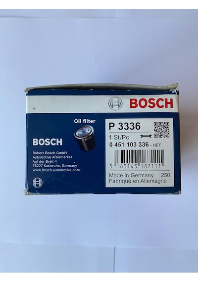 Bosch 0451103336 Yağ Filtresi Renault K9k Motor R9 Clio I Iı Megane Dacia Dokker Duster Lodgy Logan Sandero