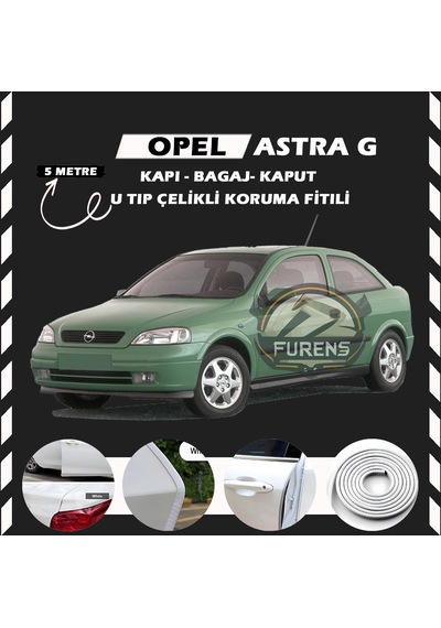 Opel Astra G Oto Araç Kapı Koruma Fitili 5 Metre Parlak Beyaz Renk