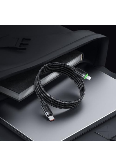 Ca-2010 36w Usb-c To Lightning Manyetik Sarilabilir Kablo - 1.2 M, Siyah