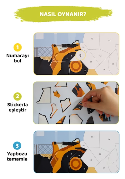 Mert Bebek Sticker Puzzle Kitabı Taşıtlar 4-6 Yaş 170+ Sticker Eğitici Aktivite Kitabı