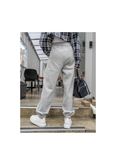 Tarzsokak Dazy Slant Pocket Patch Detail Thermal Lined 4 Mevsim Eşofman Gri