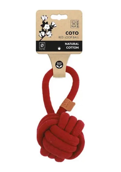 M-pets Coto Loop Ball Örgü Çekmeli Köpek Oyuncağı Kırmızı 11 Cm