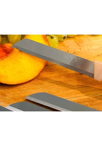 Makri Home 6'lı Pembe Simli Tırtıklı Meyve Bıçağı Pembe