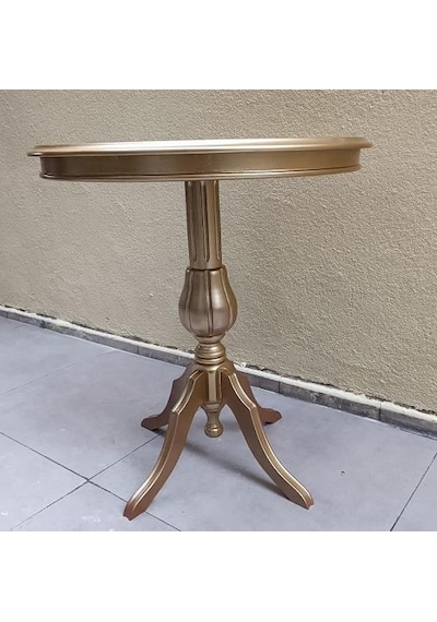 Fiskos Sehpa Eko 90503 Baba 4ayak 65 Cm Hareketli Mdf Tabla Parlak Gold El Yapım