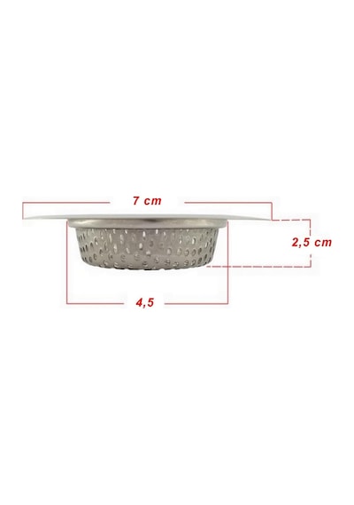 7 Cm Orta Boy Paslanmaz Çelik Lavabo Süzgeci - Evye Süzgeci - Eviye Süzgeç Diğer