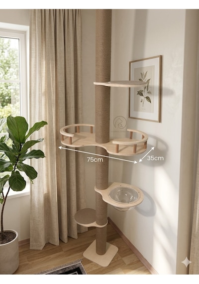 Modern/lüks Kedi Kulesi, Kedi Evi Ve Tırmalama Kulesi, Kedi Kulesi, 2mt Yükseklik