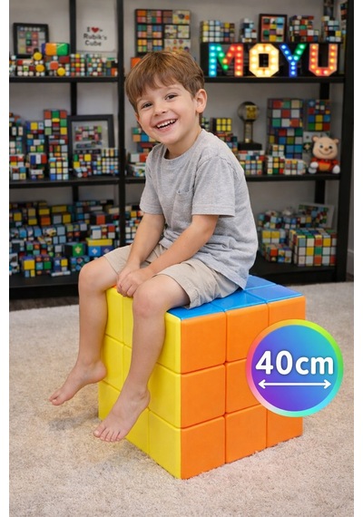 Moyu 40 Cm 3x3 Dev Küp Sandalye Dekor Eğitici Oyuncak Maksimum 90 Kg Taşıma Kapasiteli Büyük Boy Küp