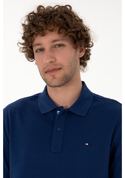 U.S. Polo Assn. Erkek Regular Fit Polo Yaka İndigo Basic Sweatshirt 50315941-VR028