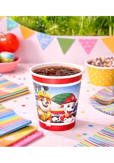 Paw Patrol Rubble Temalı Karton Bardak - Doğum Günü Parti Malzemeleri 100 Adet Diğer