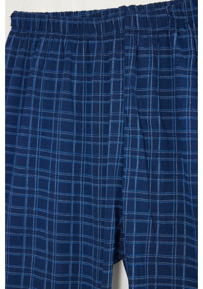 Tudors Erkek Standart Fit Normal Kesim Pamuklu Bisiklet Yaka Kısa Kollu Lastikli Lacivert Pijama Takımı-51139